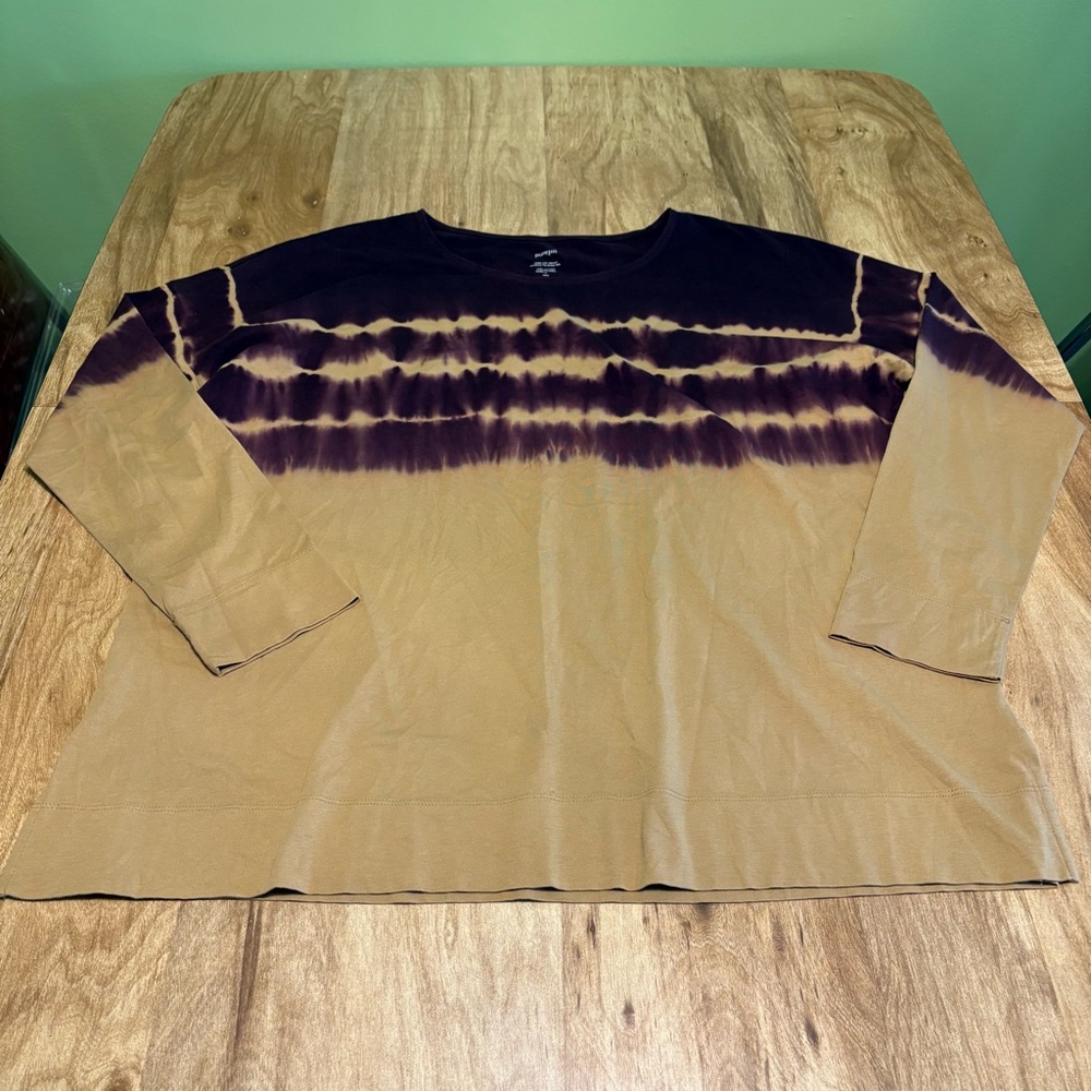 3/$25 J Jill Pure Jill Artist Palette Tie Dyed Tee Striped Womens Large Tall